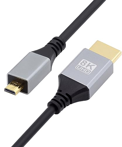 CY Cavo Micro HDMI 2.1 Ultra Sottile HDTV Cavo 8K 4K Iper Super Flessibile Sottile Cavo Tipo-A a Tipo-D per Fotocamera HDTV 50cm