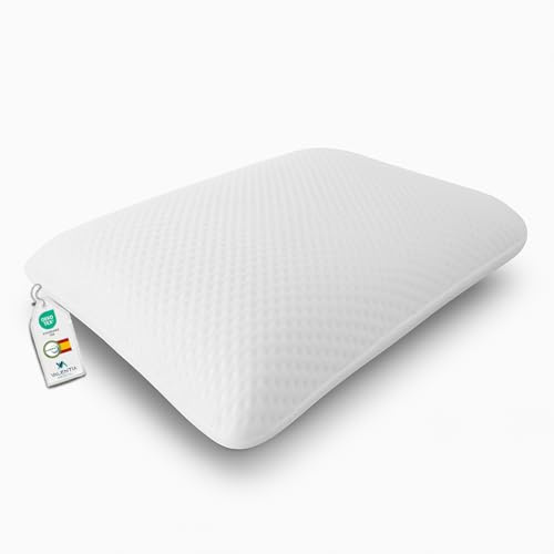 Memory Foam Kissen 75x35cm Waschbarer, Kopfkissen Nackenschmerzen, Orthopädisches Kissen - Waschbarer und Abnehmbarer Aloe-Vera-Bezug mit Reißverschluss - Oeko-TEX | Valentia HOGAR
