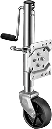 OUSIKA, Heavy Duty Folding ，Heavy Duty Swivel Boat Trailer Tongue Jack Wheel，6'' 1200lb Capacity,10'' Lift，10'' Journey,with Mounting Accessories