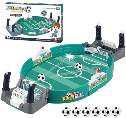 Interaktives TischfußBallspiel, Desktop Spielzeug Tisch FußBall Kit, Mini Tischkicker Mit 6 FußBäLle, Innen 2-Spieler-Party-Tischkicker-Spielzeug-Geschenk für Kinder Erwachsene