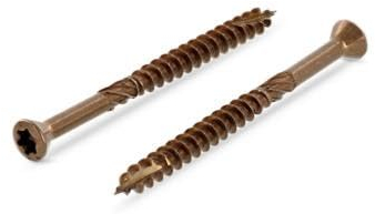 Terrassenschrauben, Edelstahl A2, braun, selbstbohrend, dekorativer Kopf, Torx 25, Ø 5 x 60 mm, 200 Stück