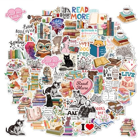 100PCS Book Stickers – Motivational Reading Quotes, Waterproof Vinyl, Perfect for Laptops, Scrapbooking, Water Bottles