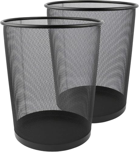 MantraRaj Round Metal Waste Paper Bin Mesh Wastebasket Trash Can for Bathrooms, Kitchens, Home Offices, Dorm Rooms Lightweight Alloy Steel Garbage Bin 9L Capacity | Office Bin | Dustbin (2)