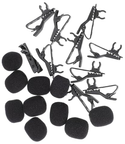 FUNOMOCYA 10stücke Krawattenmikrofon Mit Revers-krawattenklammer Mini Revers Lavalier-clip Mikrofon-clip Eisen-clip Für Voice-chat Videokonferenzen Sprachaufnahmen Mit Abdeckungen