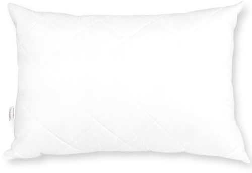 ComfortAce Classic Quilted Feather Pillow, Luxurious 3-Layer Design with 233T 100% Cotton Down-Proof Fabric Surface, 48cm x 74cm
