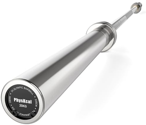 PhysKcal 7 ft 20 kg olympisk skivstång för 50 mm viktskivor, helt blank