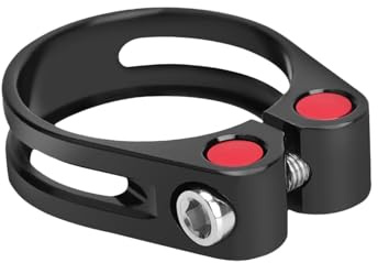 Abrazadera de tija de sillín de liberación rápida | Collar de tija de sillín de 31.8/34.9 mm para asiento | Clip de tubo de tija de sillín, abrazadera portátil para tija de sillín de bicicleta