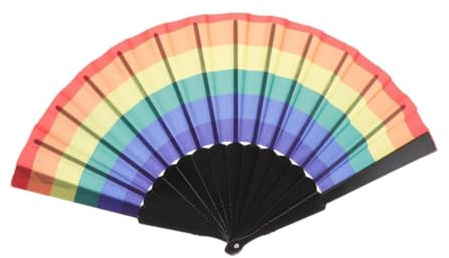 ZUWIJEQ 1x Regenbogen Fächer, Folding Hand Fan, Regenbogen Faltfächer, Bunter Handfächer, Gay Pride Regenbogen Faltfächer,für Rainbow Parade Music Festival Dance Performance Supplies Festival Geschenk