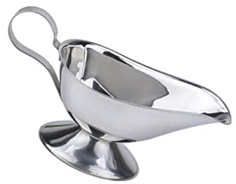 STOBAZA Stainless Steel Gravy Sauce Boat 5 Ounce Sturdy Sauce Pourer Container for Kitchen Serving and Seasoning