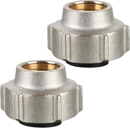 2 Stück Messing Klemmverschraubung Set, 3/4 Zoll x 15mm Klemmverschraubung | Mit versilberten Kupferanschlüssen für Heizkörper, für Eurokonus, geeignet für Kupfer, Weichstahl und C-Stahlrohre