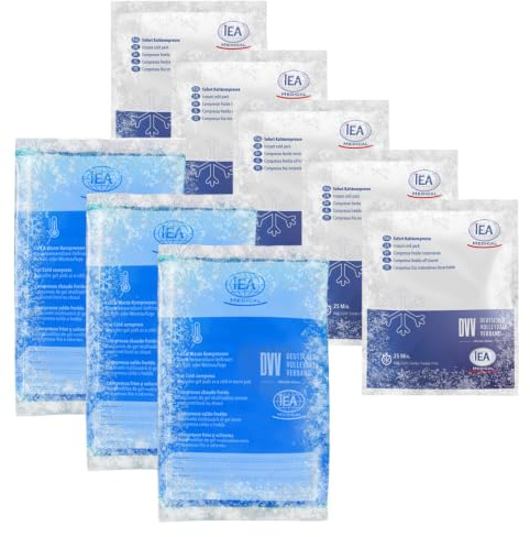 IEA Medical bundle froid/chaud + froid instantané, 3x compresse froide/chaude 12x12 cm + 5x compresse froide instantanée, pack froid, pack chaud, premiers secours, sport & voyage