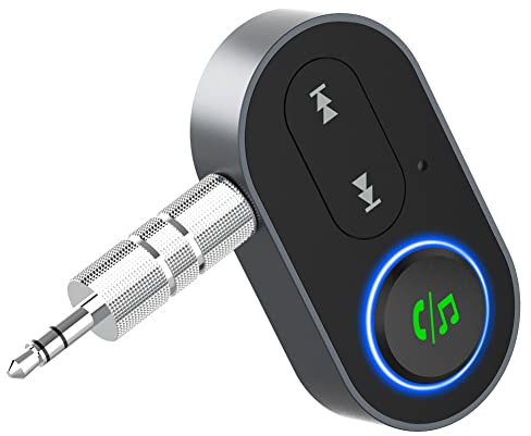 Kznifmk Receptor de Audio InaláMbrico Bluetooth 5.0 Aux Car Manos Llamadas Adaptador Bluetooth Adaptador AUX de Audio de 3,5 Mm