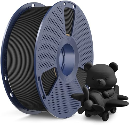 SUNLU High Speed Matte PLA Filament, Glattes mattes PLA 3D Druckerfilament, 600mm/s schneller 3D Druck trifft auf Robustheit, 1KG Spule, matte pla Schwarz