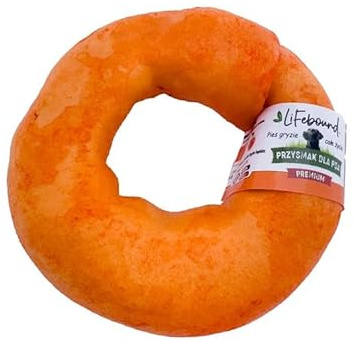 Huesos masticables en Forma de Anillo para Perros: Snack masticable Natural, diversión masticable Duradera, para Perros pequeños y Grandes. (8,9cm, Miel)