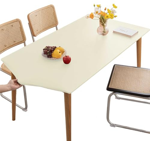 Morbuy Nappe Imperméable Rectangulaire Cuir PU Anti-salissure Nappe de Table Lavable et Facile d’Entretien Ménage Table Basse Nappe pour Cuisine Extérieure Jardin salon (Noir,Table 80X130cm)