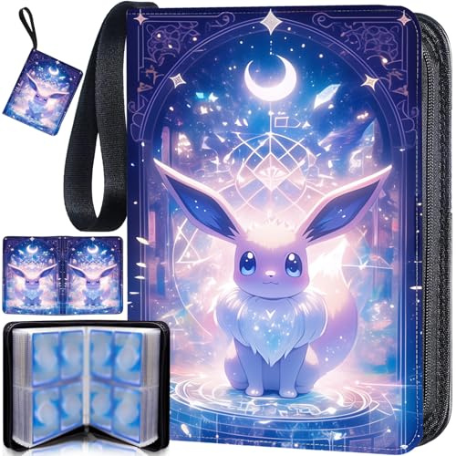 Sammelkarten Album 50 Seiten Mit 400 Karten Hüllen für Karten Sammelalbum für Trading Card binder, Einfaches Einlegen der Karten Sammlung, zum Sammeln und Tauschen von Karten Purpur