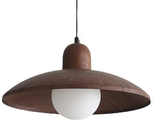 G9 Light Source Single Head Chaner, Personalized Iron Hanging Lamp Shade, Flush Mount Ceiling Pendant Light, Living Room Bedroom Bar Decoration Light Fixtures (Walnut color)