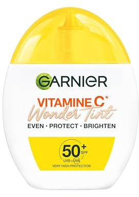 Garnier Vitamin C* Wonder Tint SPF 50+ Licht - Schützt & Lässt Strahlen - getönte Flüssigkeit mit leichter Abdeckung - 40ml