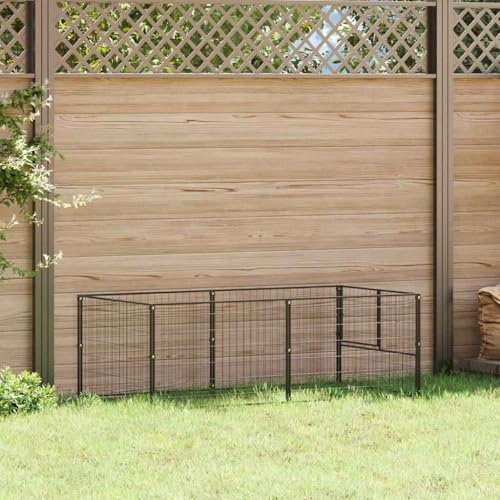Hundezwinger Schwarz 200x100x70 cm Stahlkonstruktion mit Maschendraht Gitterwänden und abschließbarer Tür für Sicherheit und Belüftung, robuster Außenkäfig
