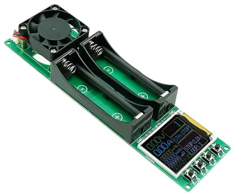 Doppelkanal Batterietester: Innenwiderstands und Kapazitätsmessung, automatische Entladung mit 9 Zyklen, für 18650-Batterien, 1 A Strom, automatische Stopp Doppelkanal Batterieanalyse