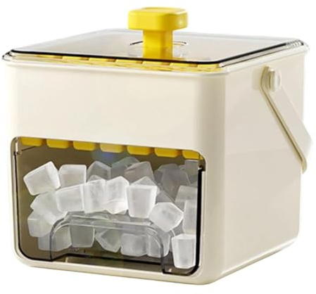 Vaschette per ghiaccio da 50 cubetti con contenitore, contenitore per vaschette per ghiaccio a pressa con manico a doppio strato per piscina, cucina, picnic, campeggio, bevande, cocktail