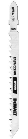 DEWALT DW3753H 4-Inch 6 TPI Fast Clean Cut Wood High Carbon Steel T-Shank Jig Saw Blade, 5-Pack