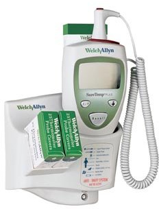 Welch Allyn 01690-300 SureTemp Plus 690 Electronic Thermometer, Wall Mount, 9' Cord and Oral Probe with Probe Well