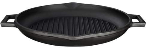 Lava Cookware LV Eco GT 30 T5 Bistecchiera, Integral Maniglie in Metallo, Diametro 30 cm, in ghisa, Nero