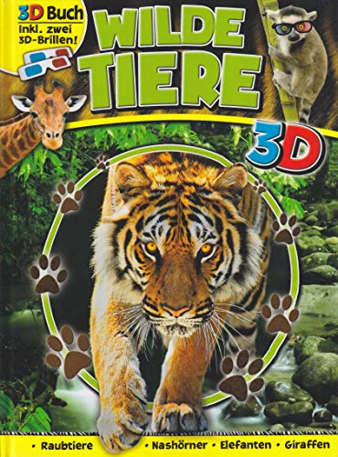 3D Wilde Tiere: Raubtiere, Nashörner, Elefanten, Giraffen. Inkl. 2 3D-Brillen