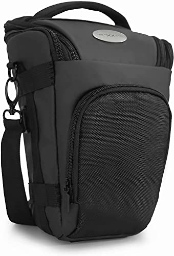 Baxxtar PRO NOVO II SLR - Custodia per fotocamera SLR con tracolla, cintura per bacino, tunnel per cintura, parapioggia, colore: Nero