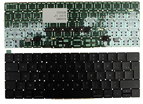 Keyboards4Laptops Französisch Hintergrundbeleuchtung-Version (ohne Hintergrundbeleuchtung Board) schwarz kompatible Ersatz Tastatur kompatibel mit Apple MacBook Pro 15 Inch Touch Mid 2017