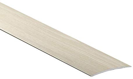 80mm Wide Self-Adhesive Aluminium Wood Effect Transition Strip Carpet Cover Door Floor Threshold TMW Profiles (White Oak)