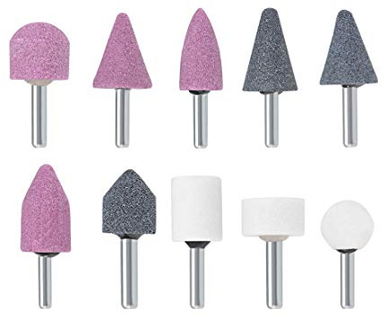 sourcing map Abrasive Stone Points Set Grinding Wheel Polishing Head with 1/4-inch Shank 10 Pcs