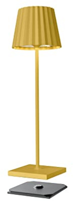 sompex Troll 2.0 LED Gartentischleuchte, Akkubetrieben, Aluminium, Dimmbar, Spritzwasserschutz, Inkl. Ladestation, Farbe:gelb