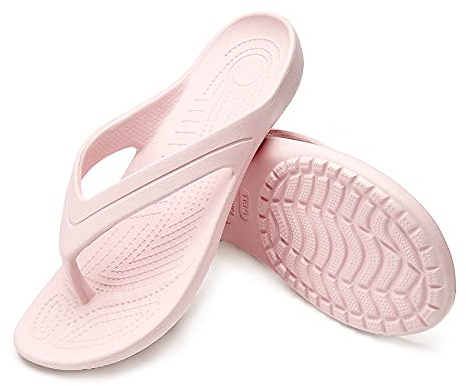 Temi Women's Flip Flops,Soft Lightweight Sandals for Women Anti Slip Casual Slippers Shower Beach Pool Bathroom Flat Slides Shoes