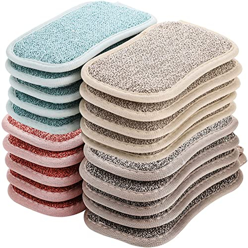 xingzhi 20 Estropajo No Raya Limpiar, Esponjas para Fregar Microfibra, No Arañazos, Reutilizable, Resistente, Limpieza Sin Esfuerzo Cocina, Platos, Ollas y Sartenes