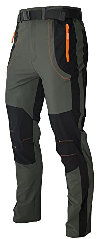 Kuseeker Mens Stretch Work Hiking Pants Quick Dry Lightweight Waterproof Outdoor Travel Climbing Fishing Pants Green 40