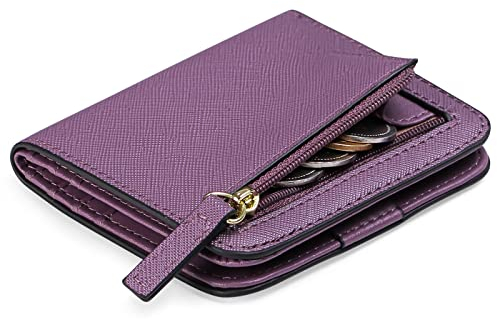 GAEKEAO Portafoglio da Donna in pelle, Portafogli Donna Piccoli con cerniere blocco RFID Portamonete, 7 Scomparti per Carte con 1 Finestra di Identificazione e 1 Tasca con Cerniera