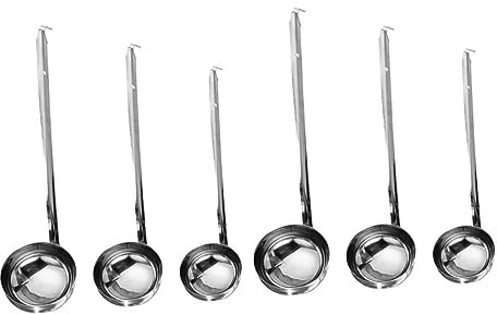BESTonZON 6 Stk Löffel Aus Edelstahl Suppenkelle Löffel Edelstahllöffel Suppenkelle Mit Griff Esslöffel Für Die Küche Schöpfkelle Aus Metall Langen Griff Rostfreier Stahl Kochutensilien