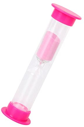 Tiuimk Pequeño temporizador redondo de arena, reloj de arena de 3 minutos para cocinar, juegos, ejercicio, color rosa