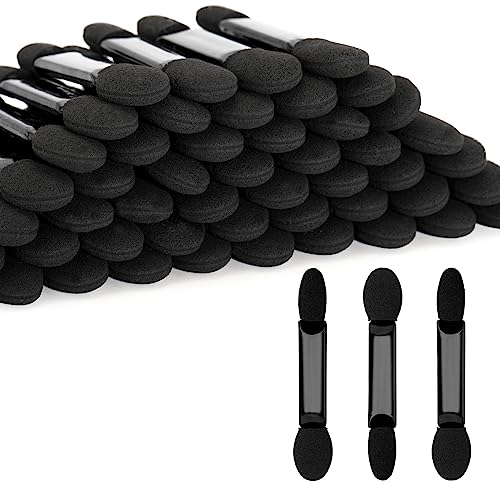 G2PLUS 100PCS Brosse Fard à Paupière Applicateur Fard a Paupiere,Pinceau Ombre à Paupière Brosse à Paupières Éponge ombre à paupières pinceau pour Application de Maquillage-Noir