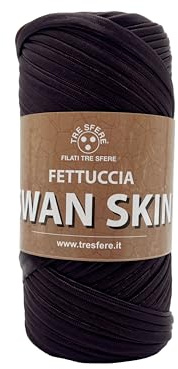 fettuccia per borse Swan Skin 120g - 50 mt per uncinetto 6-8 per creare borse handmade (effetto pelle, borgogna - 04)