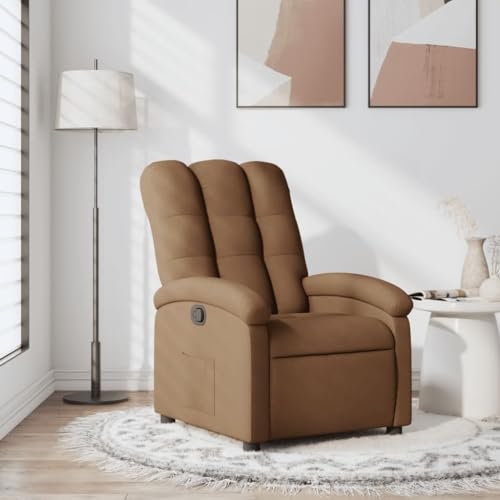 THOYTOUI Relaxsessel, Clubsessel Leseessel Kinosessel Liegesessel Geeignet für Büro Wohnzimmer Schlafzimmer Stube Braun Stoff