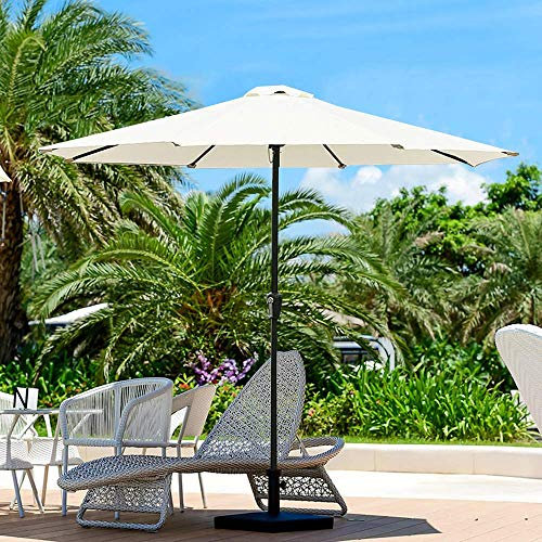IFCXA 2,7 m Gartenschirm, Terrassenschirm, Sonnenschirm mit UV50-Schutz, Baldachin, belüftet, für Sommer-Esszubehör, weiß