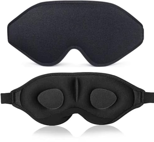 Enegg Schlafmaske, 3D-tiefe, konturierte Augenabdeckungen zum Schlafen, Memory-Schaum, blockiert leichte Augenmaske, Nullaugen-Druck-Cup-Augenbinde für Männer und Frauen, mit verstellbarem Riemen für