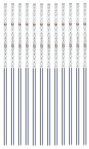 HUAZIZ 12 Stücke VorDrahtete Streifen, 2835 SMD LED, Blau, 12-18V Streifen for Modellbau Led Beleuchtung, 150 mm LED