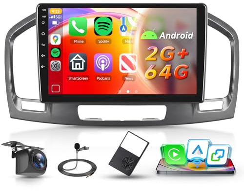 4 Core+64G Car Radio for Vauxhall Insignia 2008-2013/ Buick Regal with DSP Wireless Carplay Android Auto, Hodozzy 9 HD Touchscreen Android Car Stereo with Bluetooth GPS WiFi FM/RDS SWC Backup Camera