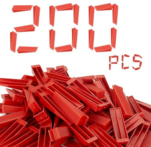 Reusable Tile Leveling Wedges 200 Pcs, Tile Level Wedges Only, for Wall and Floor Tile Spacing Tool, Wedges for Tile Leveler Installation