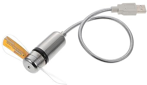 SHINEOFI Ventola Per Computer Con Orologio Led Mini Ventilatore Usb Con Display Temperatura Flessibile e Compatto e Leggero Per Casa Ufficio e Viaggi