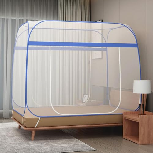 Moskitonetz Bett,180X200cm,Doppeltür-Moskito-Campingzelt | Moskitonetz Bett Pop Up,Zusammenklappbares Moskitonetz,Faltbares Anti Mosquito Bites Mückennetz,für Schlafzimmer,Outdoor
